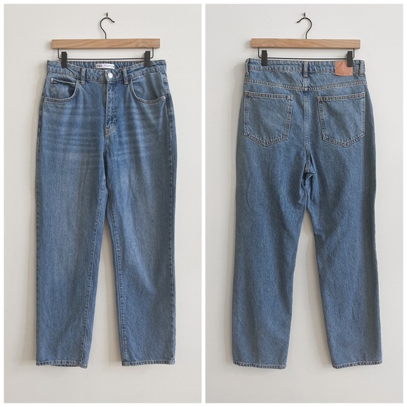 🏷️ SOLD •ZARA •  Super High Rise Straight Leg Z1975 Jeans • 10 - Picture 6 of 15